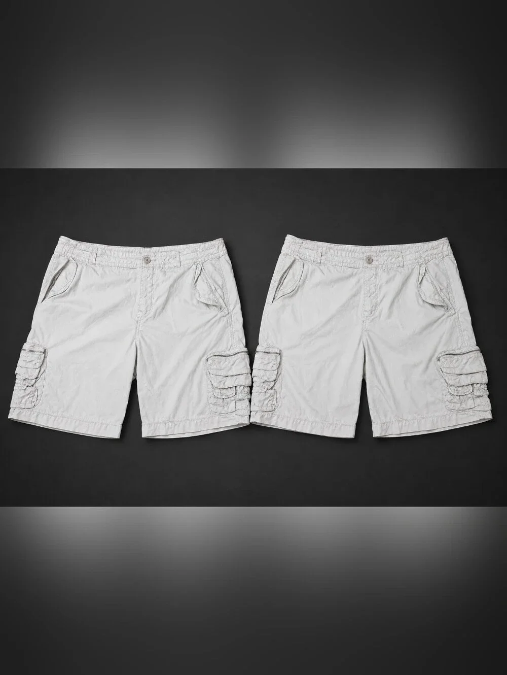 Vintage Gap Kids Boy's Cargo Shorts Size 16 Husky Tan Khaki Lot Of 2 Adjustable